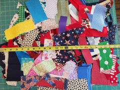 Fabric lot 1 Pound Pieces Remnants Scraps Quilting Craft Small Swatches