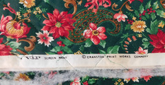 2.75 Yds x 41″ VIP Cranston PRE-QUILTED 2 Sided Poinsetta & Holly Holiday Fabric