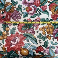 Teflon Polished Finish Fabric Floral Fruit Large Scale Stanley King Vintage B