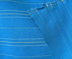 Vtg 80s/90s Super Stretch Woven Fabric Yarn dyed Stitch Detail 21″x 58″W Piece