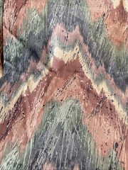 Stanley King Studio 80s Abstract Scribble Squiggle Fabric Remnant DuPont Teflon
