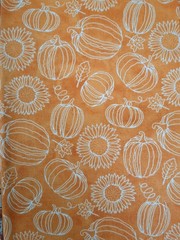 Lot of Autumn theme Fabric, pumpkin, sunflowers, flowers, 10 oz, yellow orange