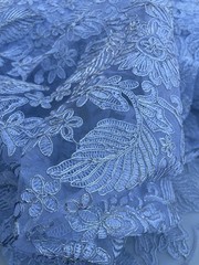 White Lace Fabric Floral Pattern Embroidery Scalloped DIY Wedding Party Decor