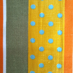 VTG Stripes Dots Quatrefoil Gingham Poly Cotton Fabric 1 YD Wamsutta Mills READ