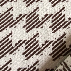1.8 YD 1970s Vintage Double Knit Polyester Fabric Brown Houndstooth