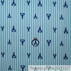 BonEful FABRIC FQ Cotton Quilt VTG Blue Red White Green Leaf Small Flower BOHO S