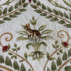 Nature Themed Fabric For Home Decor Squirrels Rabbits 2 Yards Trellis Pattern