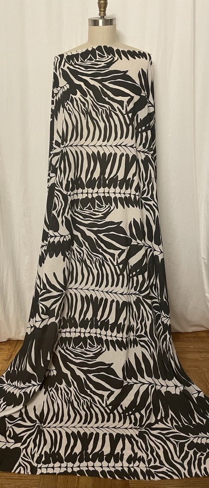 100% Cotton Batiste Black White Palm Print Fabric By The Yard 58″ Wide