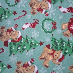 Jo Ann Cotton Christmas Fabrics – Fat Quarters Lot of 4- Retro Reindeer & Bears