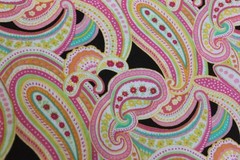 7 Yards Pink Brown Paisley Floral Fabric 100% Cotton 43×252″