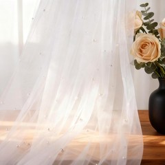 5 Yards White Pearl Tulle Fabric,60 Inch Wide Wrinkle Free Pearl Mesh Fabric …