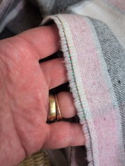 WOOL Blend Fabric GRAY PINK HARIS PLAID 93″X 67″ NEW!
