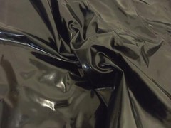 Shiny High-Gloss PVC Leathercloth Fabric Material – BLACK