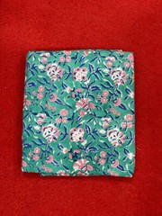 Indian Hand-Block Floral Cotton Fabric 2.5 Yard Running Craft Fabric Print_1512