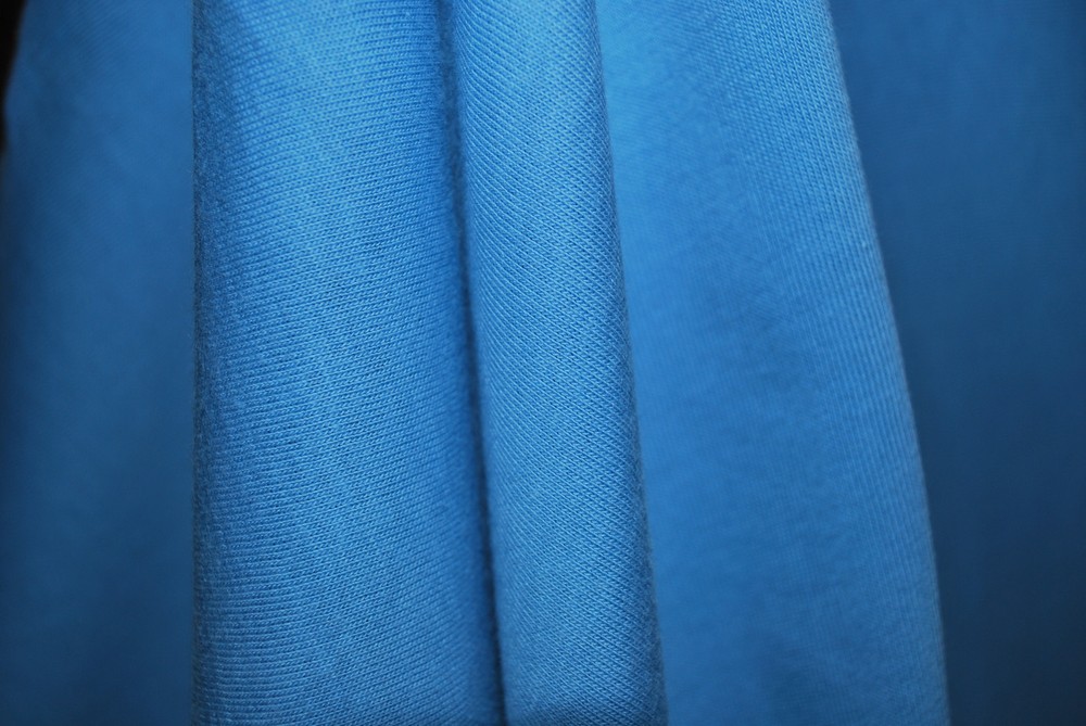 Supima Knit Jersey Fabric Ecofriendly High end Fabric 8oz L/Y Light Denim blue