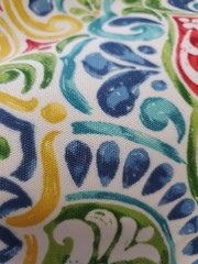 OOP 2014 Richloom Solarium Fabric Multi-Color Medallion 56″W x 65″L Water Resis