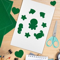 BOUBONI 10PCS Green Self Adhesive Felt 8 x 11.8 inches (20 x 30cm),
