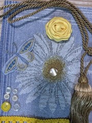 Slow Stitch Junk Journal Kit Craft Sewing Crochet Vintage Fabric Lace #08
