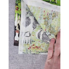 Fabric Traditions Holstein Cow Farm Barn Pasture Cotton Fabric 44×48 2004 Scenic