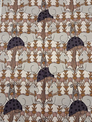 Unicorn Mushroom Toadstools Fairytale Magical Night RJR Fabric 18″ x 22″ x 2 Pcs