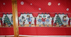 Daisy Kingdom Nutcracker Ballerina Border Christmas holiday fabric ballet red