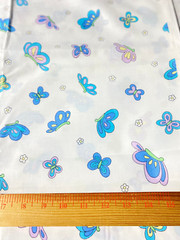 Butterfly & flower print on white background 1 yd 18″ x 45″