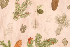 108″L x 44″ W David Textiles Woodland Chart Pine Tree Cone Theme Branches Seeds