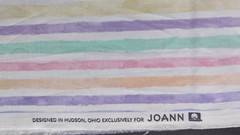 Vtg Joann’s Cotton Blend Muted Rainbow Stripe Fabric 72″ L x 45″ W Pc