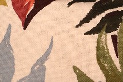 36″ L x 50″W Vintage Tropicana Hand Printed Fabric Large Tropical Flower Leaf