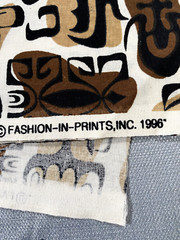 Fashion In Prints Inc Fabric Geometric Abstract 1 1/4 Y X 36″ Brown Black White