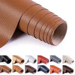 Faux Leather Fabric 54″ Wide Vinyl Upholstery Fabric by the Yard 0.7MM Thick Sof