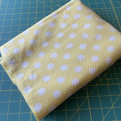 2 Y Vintage Flocked cotton poly batiste fabric DOTTED SWISS White dots on yellow