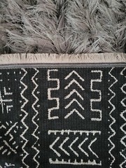 COVINGTON IMANI SMOKE GRAY TRIBAL GEOMETRIC COTTON MULTIUSE FABRIC BY YARD 54″W
