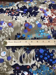 Loomskill Inc. Fabric Lightweight Jersey Brown Blue Flowers 3 3/8 Yds x 46” W