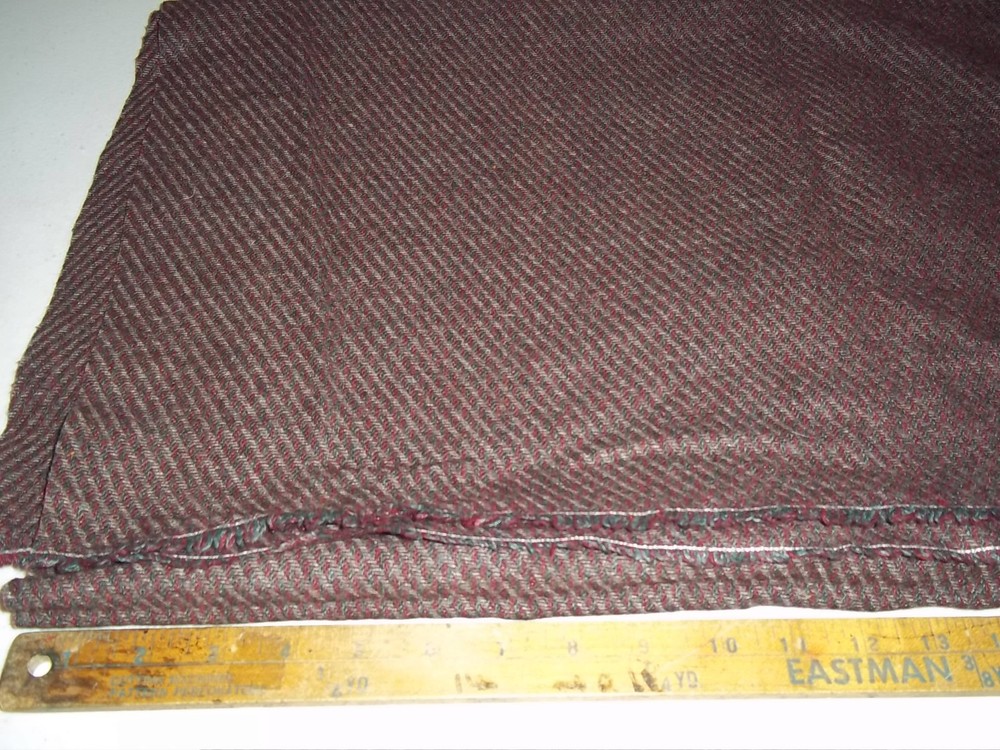1-1/2 Yds VINTAGE Dorr Mill Store 100% Wool Tweed Fabric For Sale