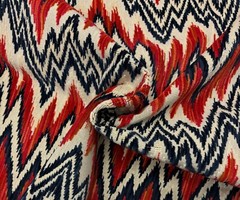 THIBAUT RHYTHM VELVET FLAME & NAVY FLAME STITCH EXCLUSIVE FABRIC BY YARD 50″W