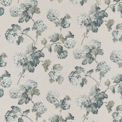 ANNA FRENCH CURTAIN FABRIC DESIGN Sussex Hydrangea 5.9 MTRS SLATE/LINEN LINEN BD