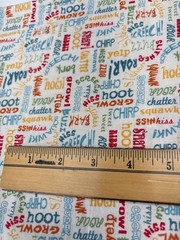 Animal Sounds Word Print Cotton Fabric 20×40″ Multicolor Quilting Sewing