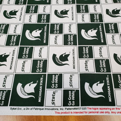 Michigan State Spartans Fabric Go Green 65 x 41 Precut