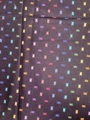 Springs Industries Fabric Black W/ Multicolor Repeat Pattern See Photos 2 Yards