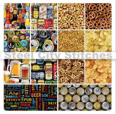 Ale House Beer Snacks Party Food Cotton Fabric Fat Quarter Set (14 FQ) Benartex