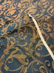 Bronze Caramel Gold & Black Damask Fabric 52” x 36” Decorative Pillow Decor