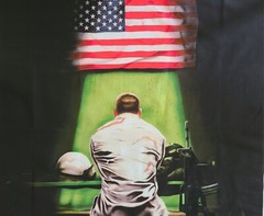 Digitally Printed Praying Solider USA Fabric Panel 44″L X 34.5″W By Four Seasons