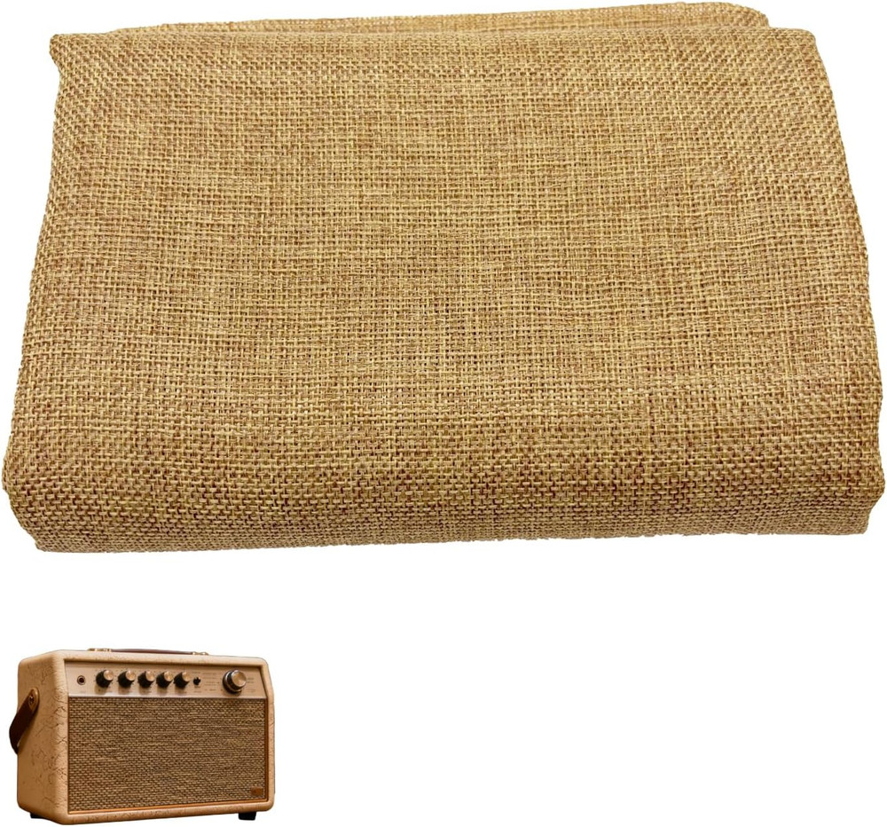 19.7X57.5 Inch Linen Speaker Grill Cloth, Speaker Fabric Protective Dustproof Me