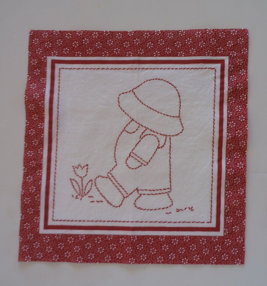 Single Boy – Fabric Cotton 1 Square of 8 3/8″ x 8″ Left Facing