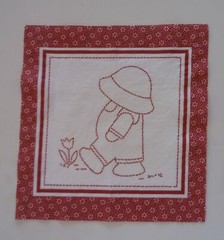 Single Boy – Fabric Cotton 1 Square of 8 3/8″ x 8″ Left Facing