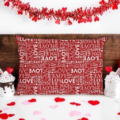 12Pcs Red Black Love Heart Cotton Fabric Bundles 10 x 10 Inch Red Black Love