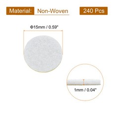 240Pcs Round Felt Circles, 15mm (5/8″) Non-Woven Felt Fabric Sticker, White