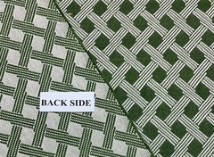 JIM THOMPSON LATTICE WEAVE BASIL GREEN EPINGLE GEOMETRIC FABRIC BY YARD 52″W