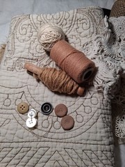 Neutral Needlework Slow Stitch Bundle Vintage Fabric Embroidery Lace Craft Sew